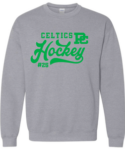 PC Hockey Number Gildan Crew Sweatshirt Available in 4 colors