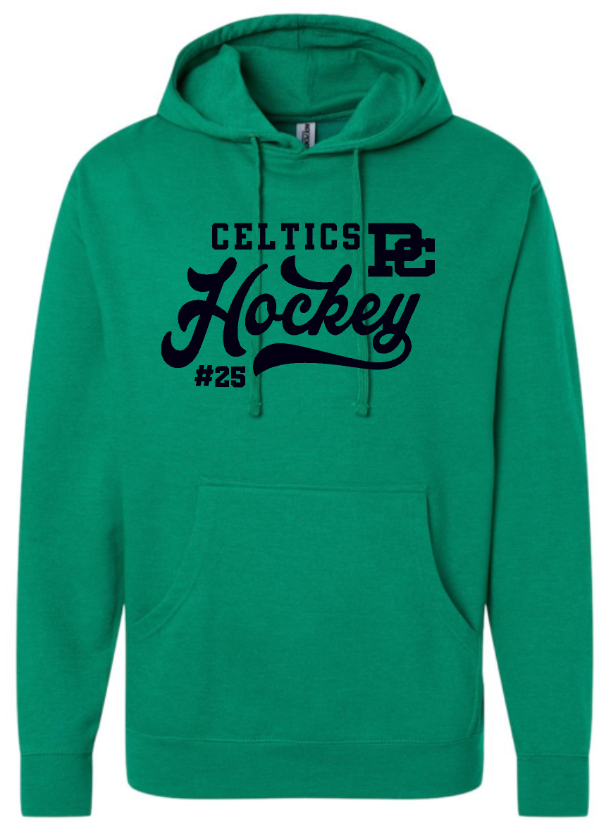PC Hockey Number Independent Hooded Sweatshirt Available in 4 colors