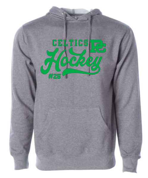 PC Hockey Number Independent Hooded Sweatshirt Available in 4 colors