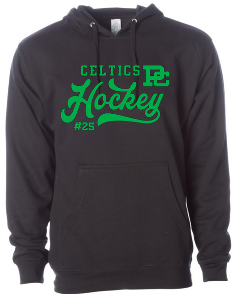 PC Hockey Number Independent Hooded Sweatshirt Available in 4 colors