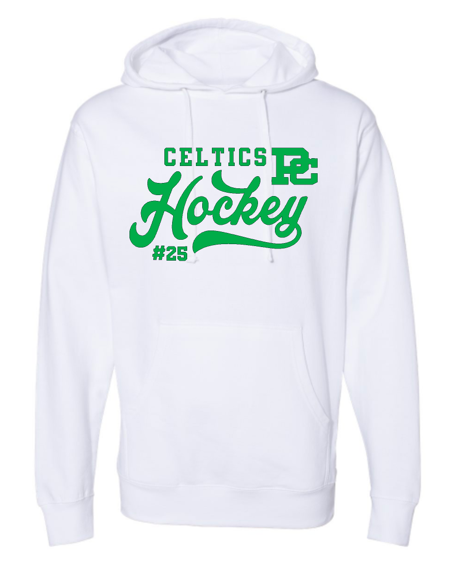 PC Hockey Number Independent Hooded Sweatshirt Available in 4 colors
