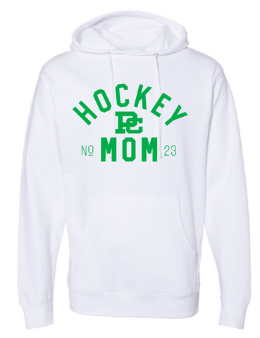 PC Hockey Mom & Number Independent Hooded Sweatshirt Available in 4 colors