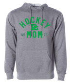 PC Hockey Mom & Number Independent Hooded Sweatshirt Available in 4 colors