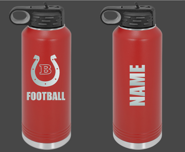 Barrington Broncos Personalized 32oz water bottle comes in 2 colors