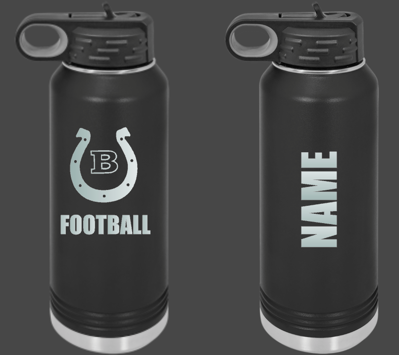 Barrington Broncos Personalized 32oz water bottle comes in 2 colors