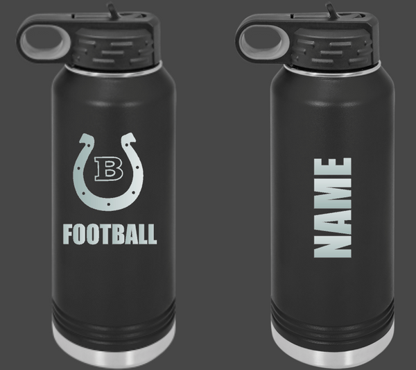 Barrington Broncos Personalized 32oz water bottle comes in 2 colors
