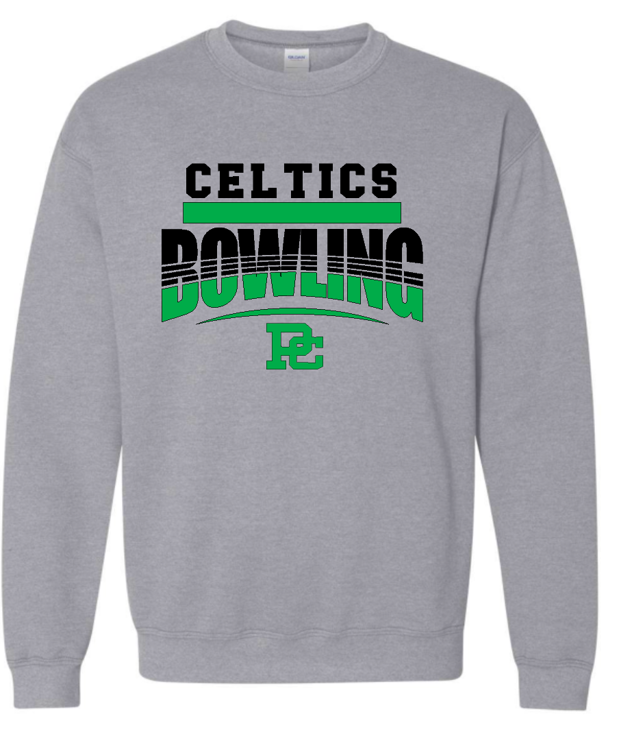 PCHS Bowling Gray 2 color Logo Crewneck Sweatshirt