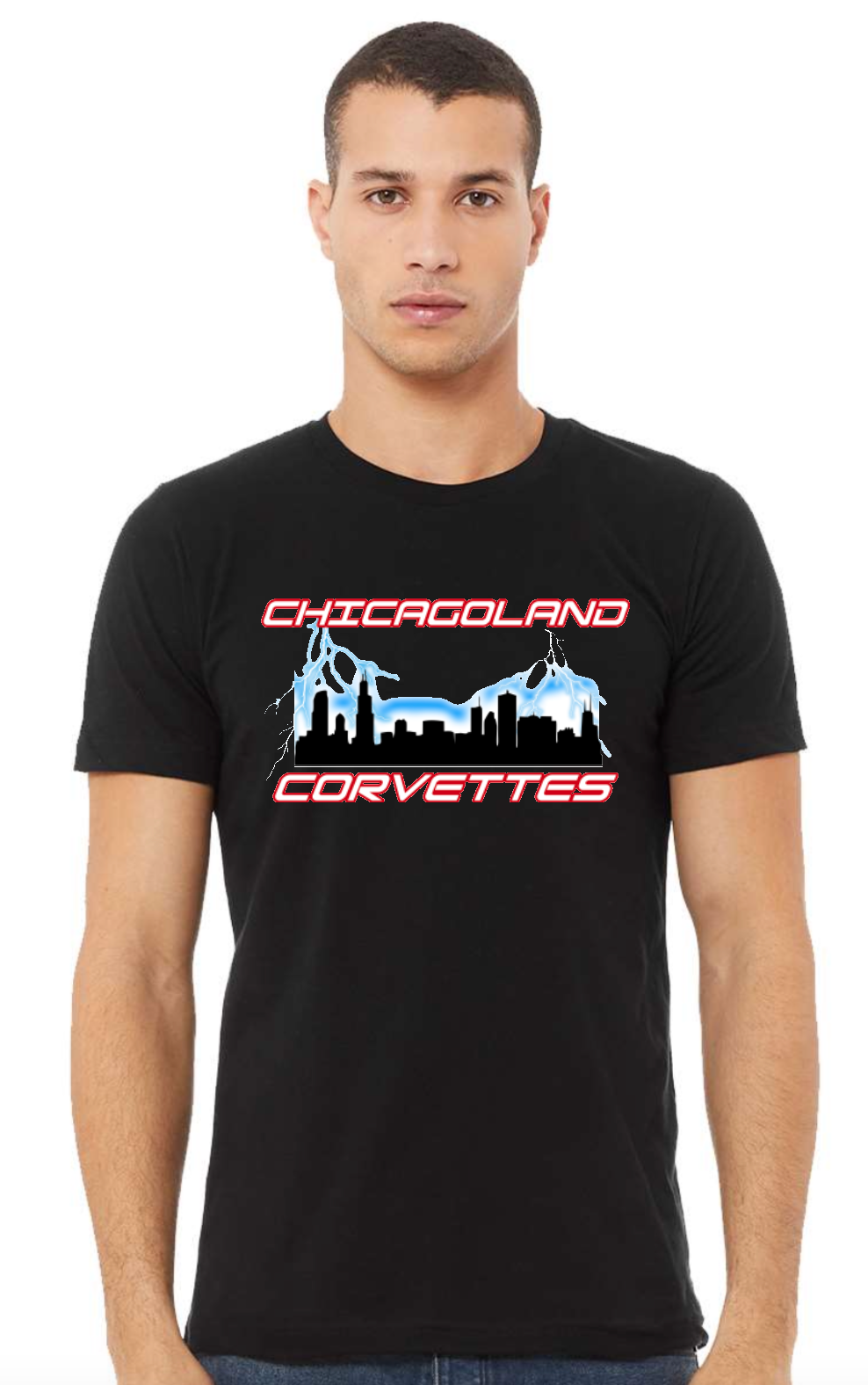 Chicagoland Corvettes unisex Bella T shirt Logo Choose from 4 Colors
