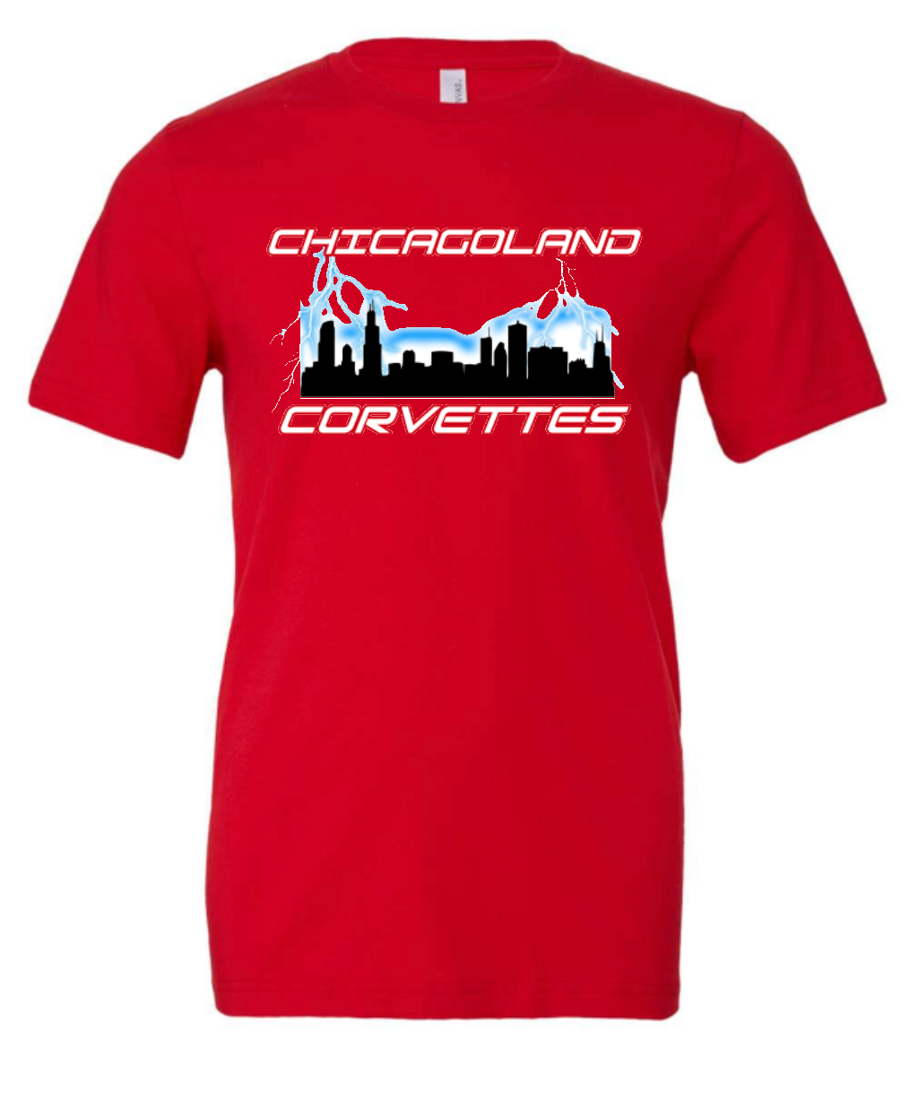 Chicagoland Corvettes unisex Bella T shirt Logo Choose from 4 Colors