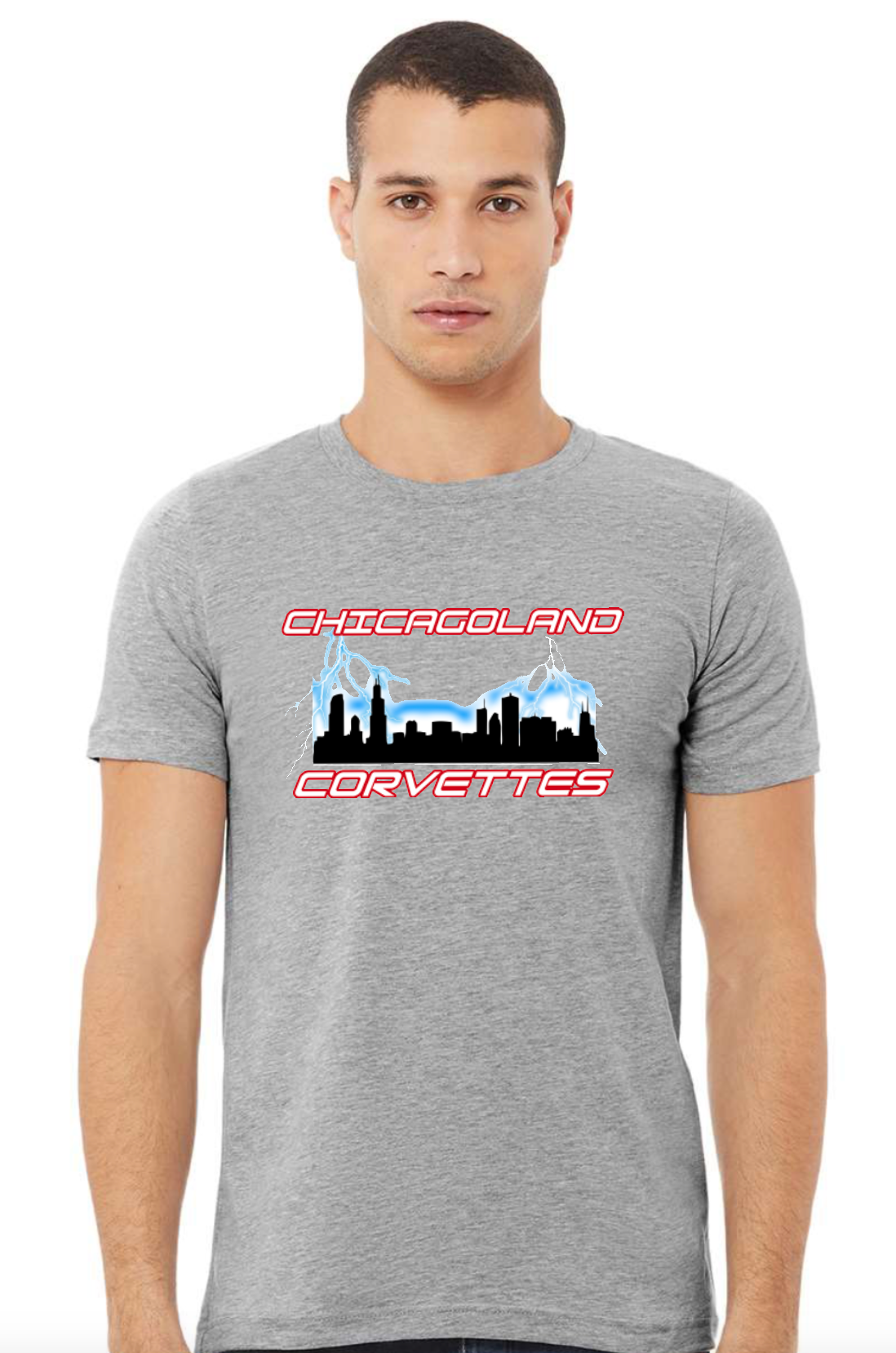 Chicagoland Corvettes Club unisex Bella T shirt Logo Choose from 4 Colors
