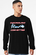 Chicagoland Corvettes unisex Bella Long Sleeve Logo Shirt Choose from 4 colors