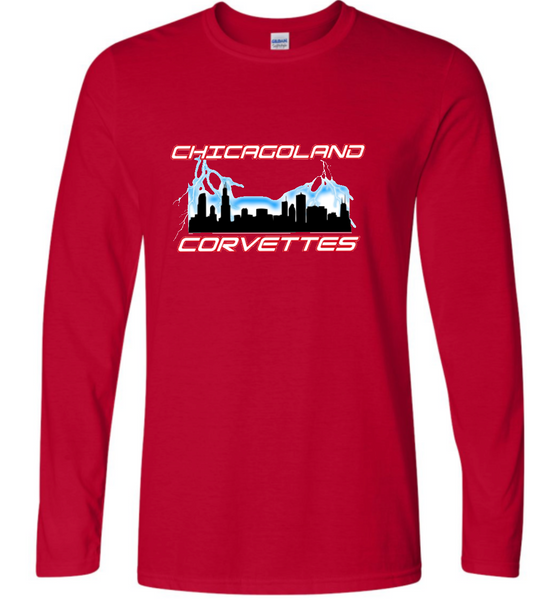 Chicagoland Corvettes unisex Gildan Long Sleeve Logo T shirt Choose from 4 colors