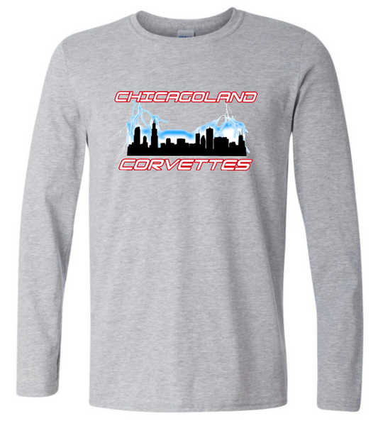 Chicagoland Corvettes unisex Gildan Long Sleeve Logo T shirt Choose from 4 colors