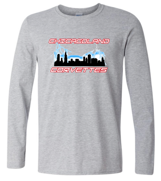 Chicagoland Corvettes Club unisex Gildan Long Sleeve Logo T shirt Choose from 4 colors