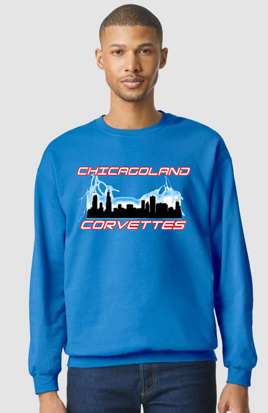 Chicagoland Corvettes unisex Gildan crewneck logo Sweatshirt  Choose from 4 colors