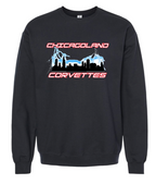 Chicagoland Corvettes unisex Gildan crewneck logo Sweatshirt  Choose from 4 colors