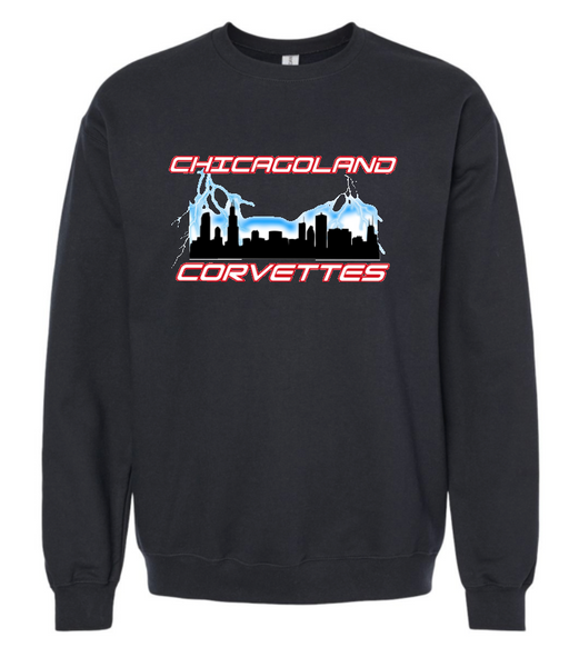 Chicagoland Corvettes unisex Gildan crewneck logo Sweatshirt  Choose from 4 colors