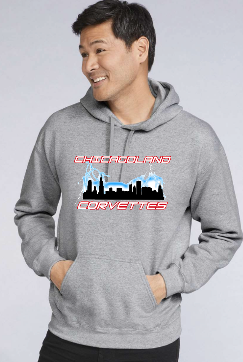 Chicagoland Corvettes unisex Gildan Hooded Logo Sweatshirt Choose from 4 colors