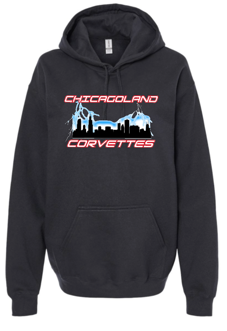 Chicagoland Corvettes unisex Gildan Hooded Logo Sweatshirt Choose from 4 colors