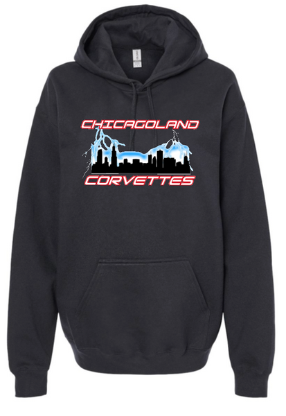 Chicagoland Corvettes Club unisex Gildan Hooded Logo Sweatshirt Choose from 4 colors