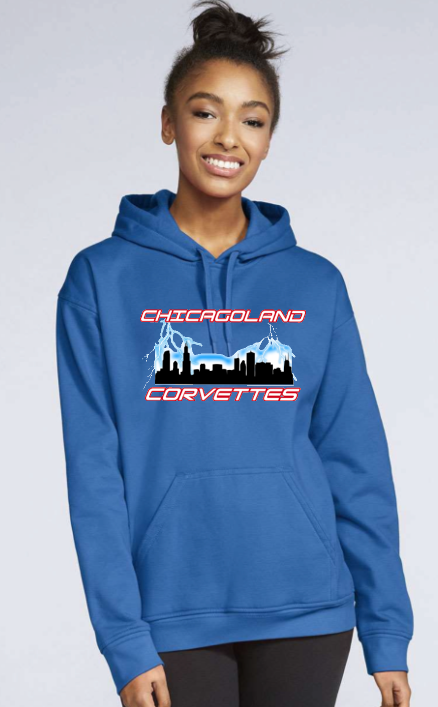 Chicagoland Corvettes unisex Gildan Hooded Logo Sweatshirt Choose from 4 colors