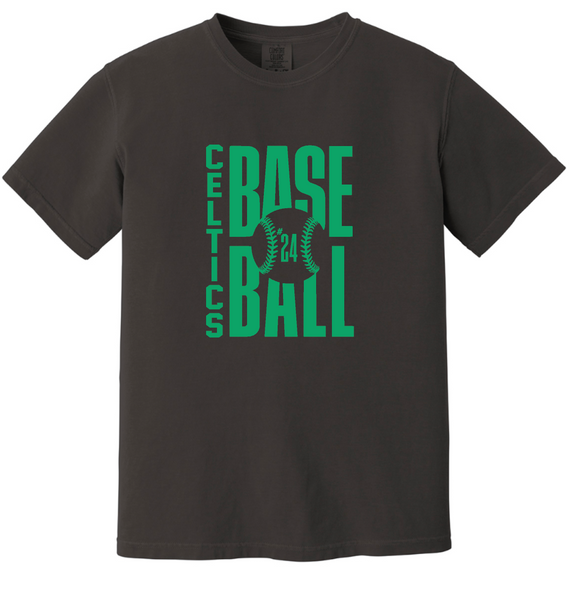 PCHS Celtics Baseball w/ Number Comfort Colors T shirt Available in 2 different colors