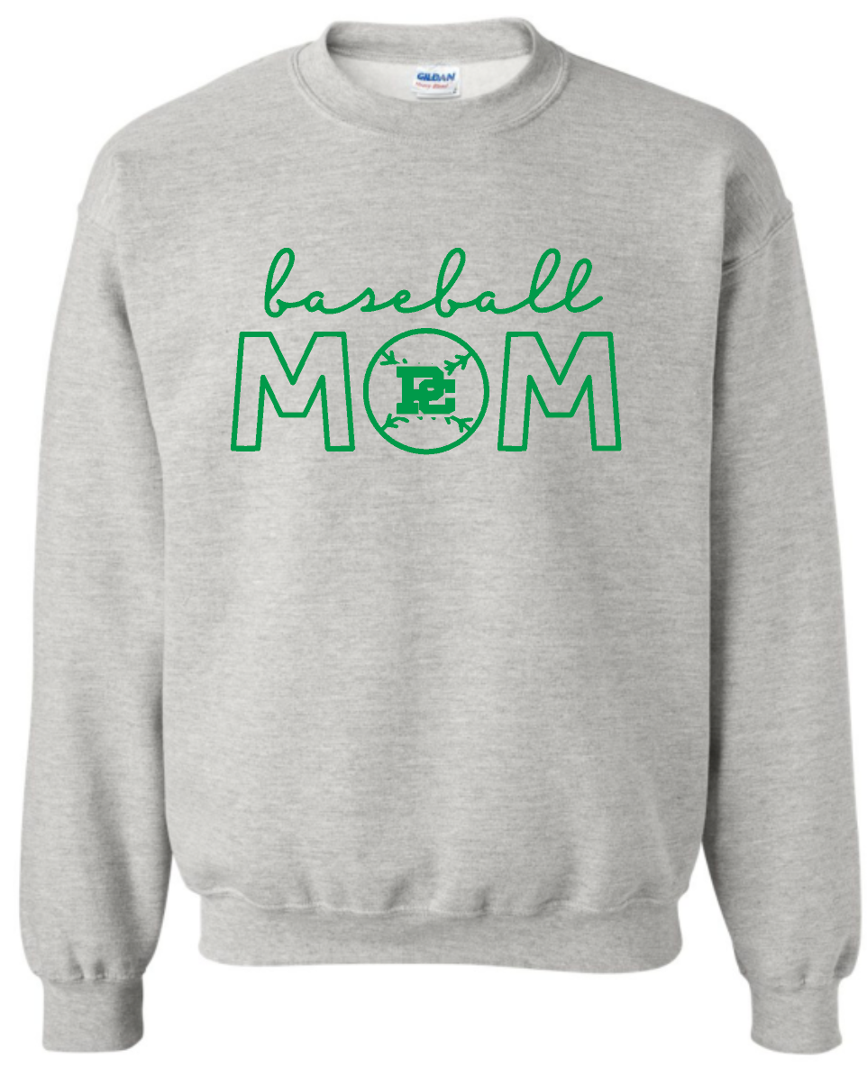 PCHS Celtics Baseball Mom or Senior Mom Gildan Crew Sweatshirt Available in 4 different colors