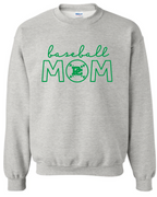 PCHS Celtics Baseball Mom or Senior Mom Gildan Crew Sweatshirt Available in 4 different colors