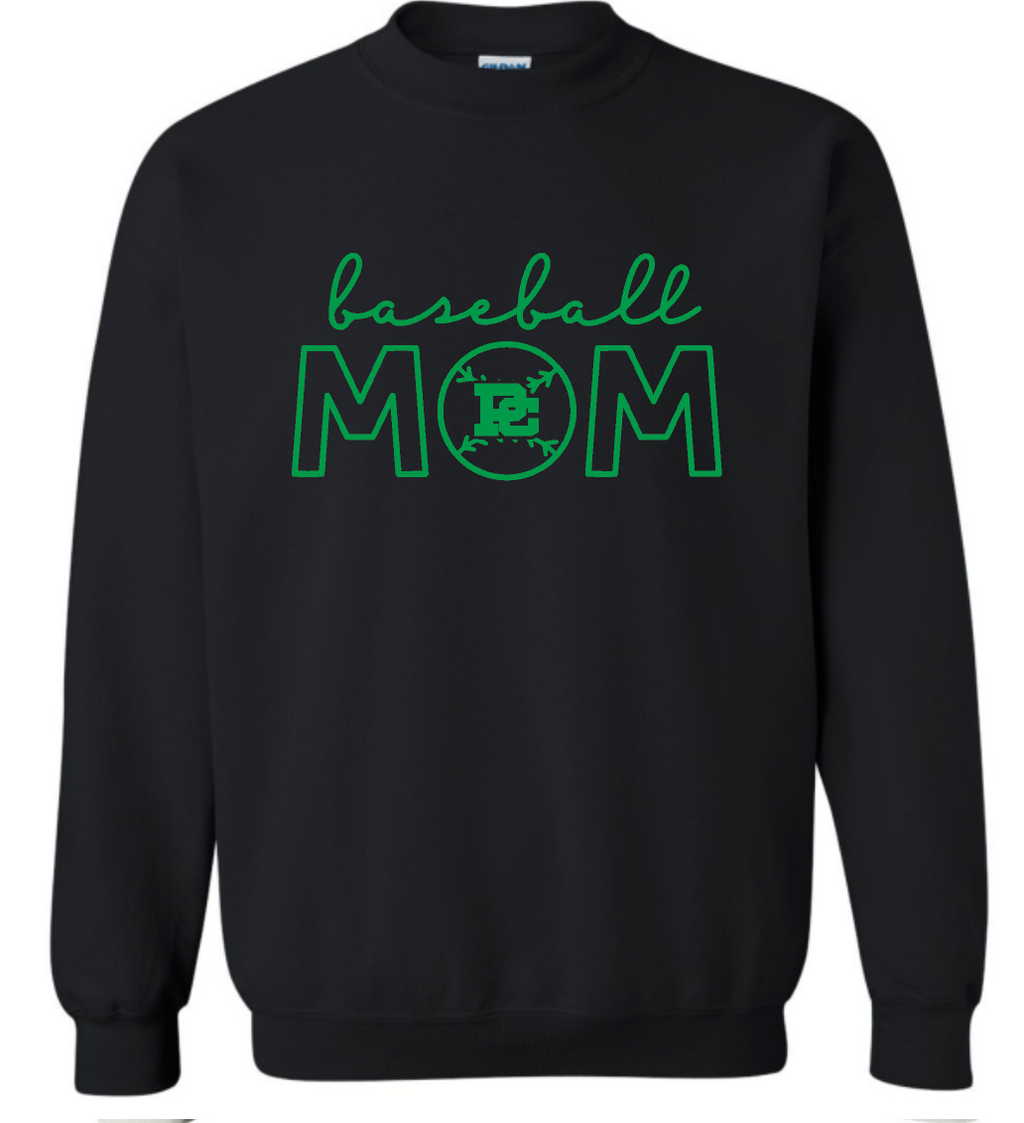 PCHS Celtics Baseball Mom or Senior Mom Gildan Crew Sweatshirt Available in 4 different colors