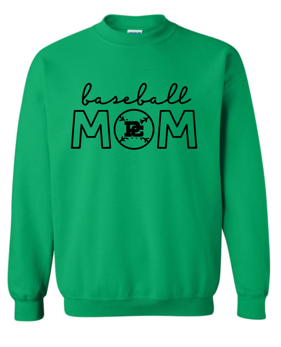 PCHS Celtics Baseball Mom or Senior Mom Gildan Crew Sweatshirt Available in 4 different colors