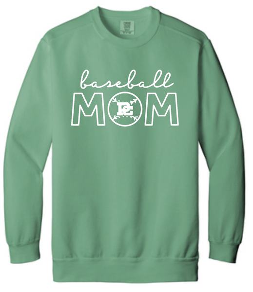 PCHS Celtics Baseball Mom or Senior Mom Comfort Colors Crew Neck Sweatshirt Available in 2 different colors