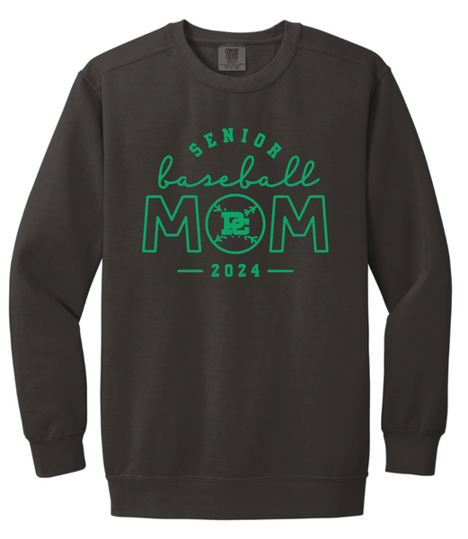 PCHS Celtics Baseball Mom or Senior Mom Comfort Colors Crew Neck Sweatshirt Available in 2 different colors