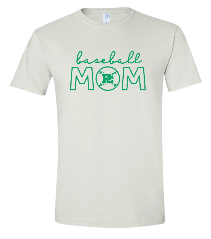 PCHS Celtics Baseball Mom or Senior Mom Gildan Softstyle T shirt Available in 4 different colors