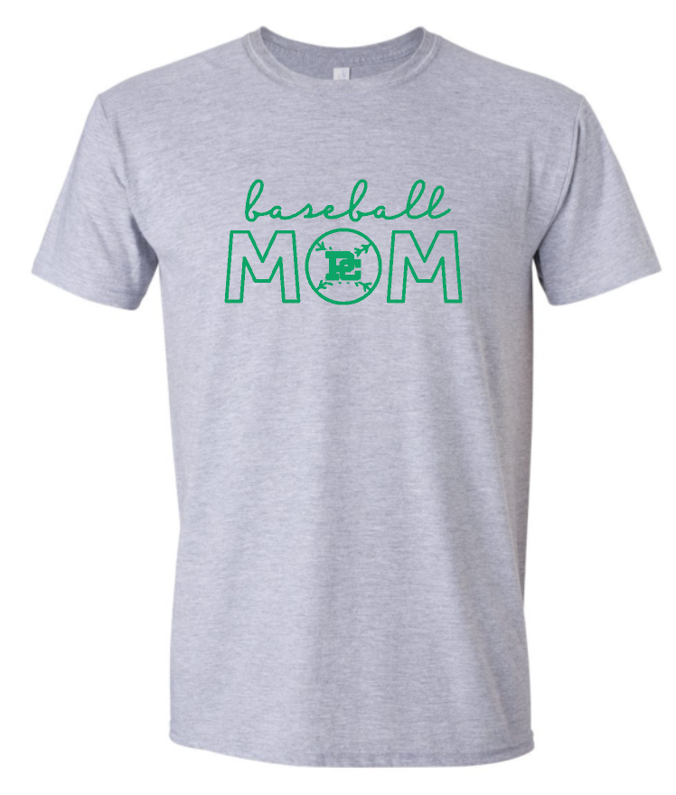 PCHS Celtics Baseball Mom or Senior Mom Gildan Softstyle T shirt Available in 4 different colors