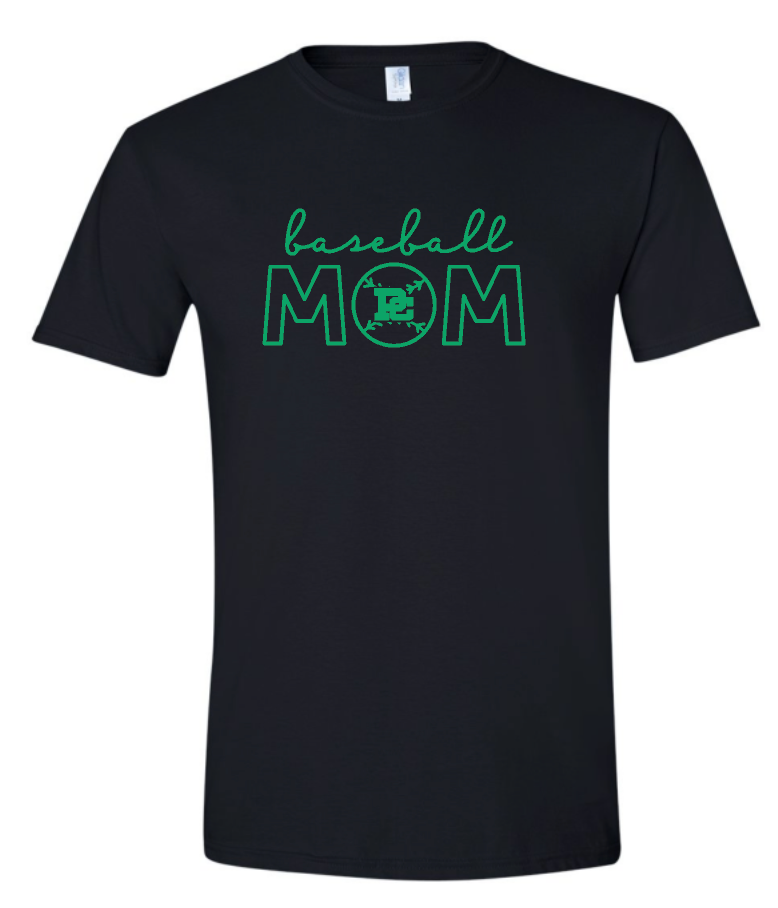 PCHS Celtics Baseball Mom or Senior Mom Gildan Softstyle T shirt Available in 4 different colors