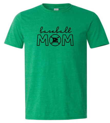 PCHS Celtics Baseball Mom or Senior Mom Gildan Softstyle T shirt Available in 4 different colors