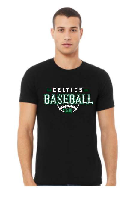 PCHS Celtics Baseball Retro Number BELLA T shirt Available in 3 different colors