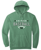 PCHS Celtics Baseball Retro Number Comfort Colors Hooded Sweatshirt Available in 2 different colors