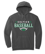PCHS Celtics Baseball Retro Number Comfort Colors Hooded Sweatshirt Available in 2 different colors
