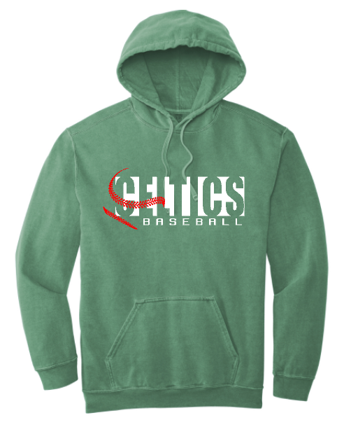 PCHS Celtics Baseball Comfort Colors Hooded Sweatshirt Available in 2 different colors