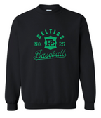 PCHS Celtics Logo Baseball Number Gildan Crew Sweatshirt Available in 4 different colors