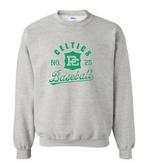 PCHS Celtics Logo Baseball Number Gildan Crew Sweatshirt Available in 4 different colors