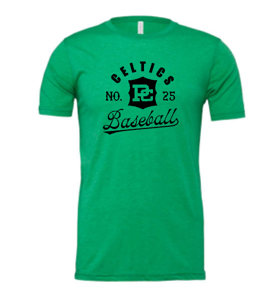 PCHS Celtics Logo Baseball Number BELLA T shirt Available in 4 different colors
