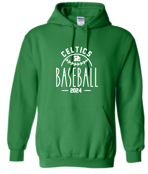 PCHS Celtics Baseball Year Gildan Hooded Sweatshirt Available in 4 different colors