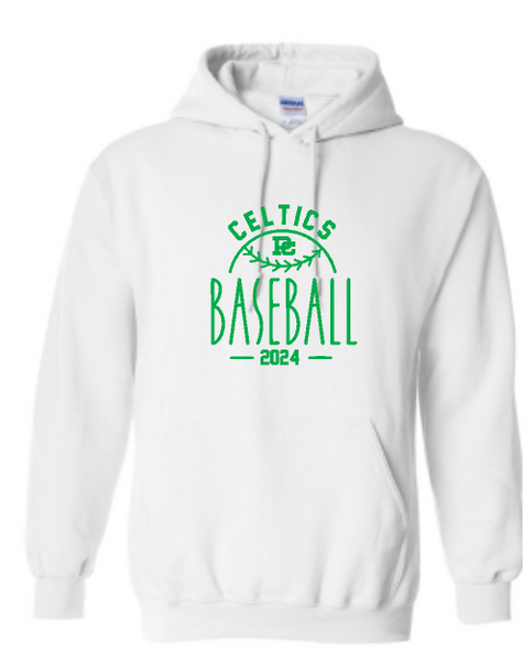 PCHS Celtics Baseball Year Gildan Hooded Sweatshirt Available in 4 different colors