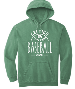 PCHS Celtics Baseball Year Comfort Colors Hooded Sweatshirt Available in 3 different colors