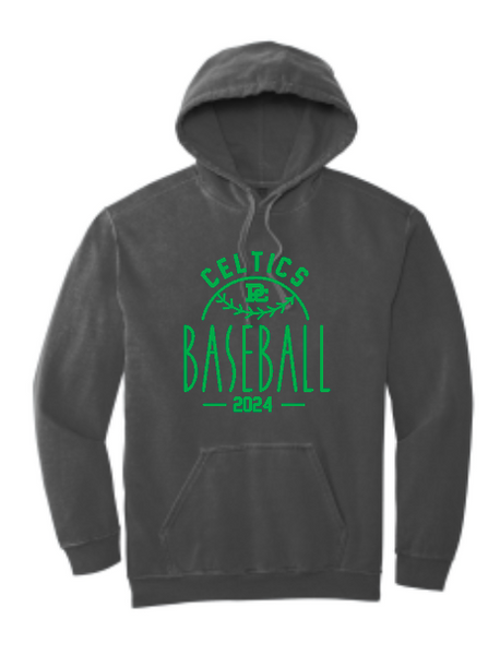 PCHS Celtics Baseball Year Comfort Colors Hooded Sweatshirt Available in 3 different colors