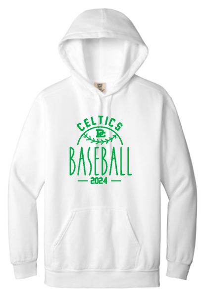 PCHS Celtics Baseball Year Comfort Colors Hooded Sweatshirt Available in 3 different colors