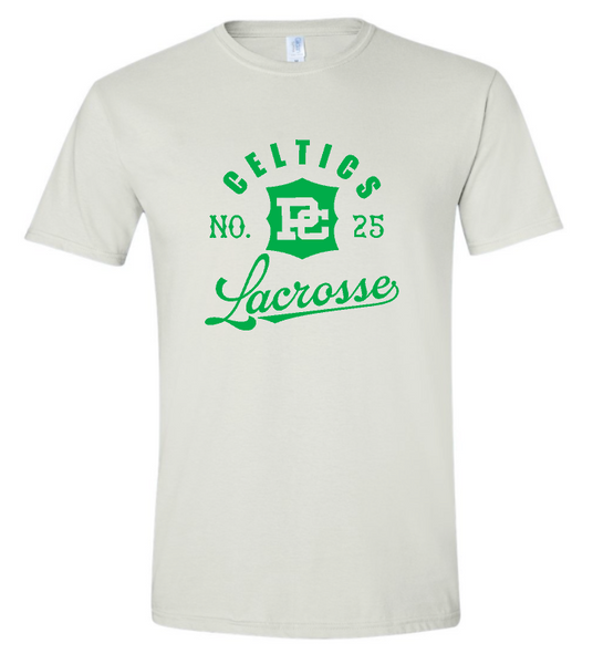 PCHS Celtics Logo Lacrosse Number Gildan Softstyle T shirt Available in 4 different colors