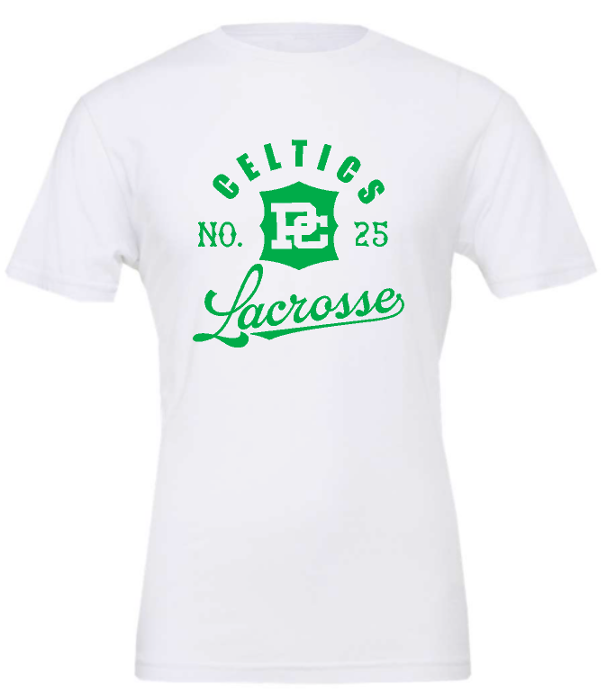 PCHS Celtics Logo Lacrosse Number BELLA T shirt Available in 4 different colors